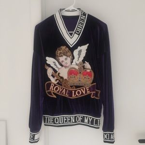 Fall coat  blue top velvet blue with angel